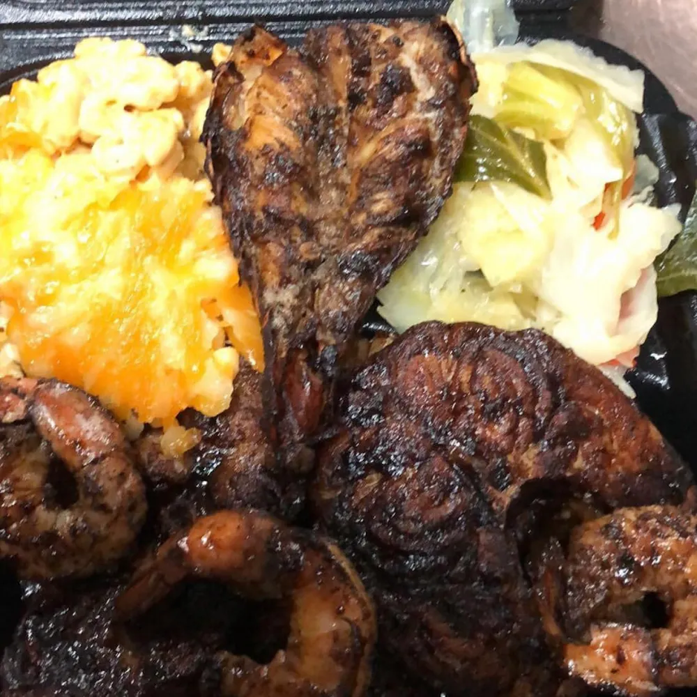 Jerk Lobster Tail and Shrimp Combo